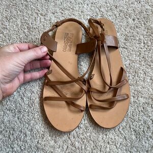 Salvatore Ferragamo Brown Leather Strappy Gladiator Sandal Size 8M